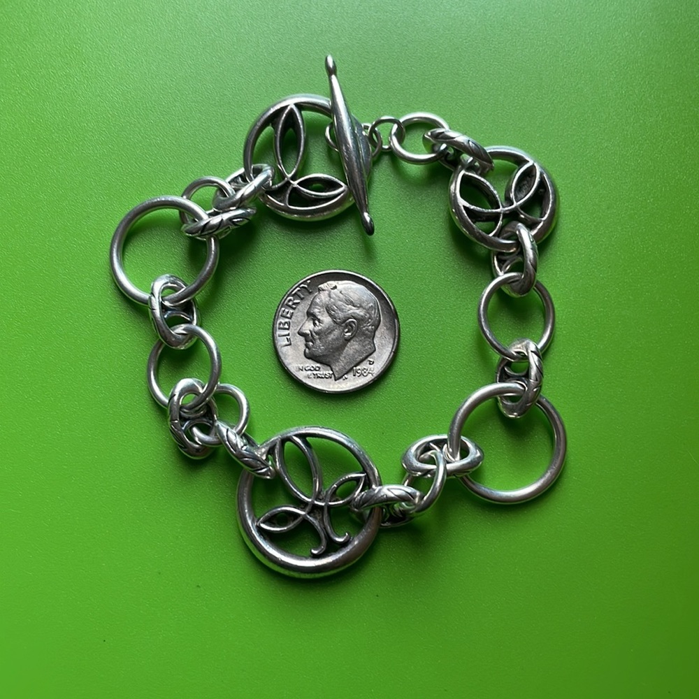 [Ann King] Vintage Sterling Silver Toggle Bracelet - Picture 2 of 4